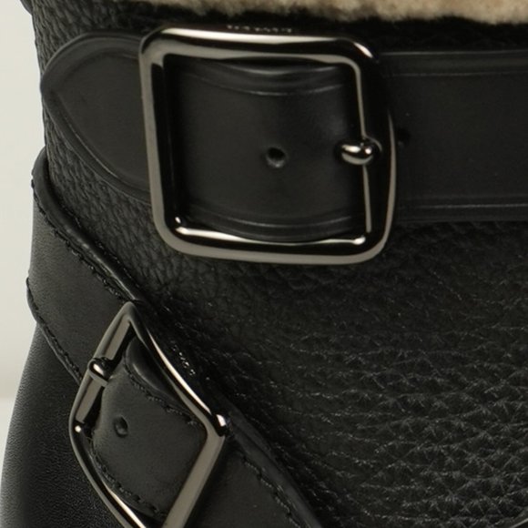 Coach Preston Black Leather Shearling Booties - Picture 7 of 13
